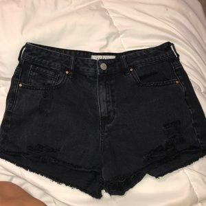 Black jean shorts